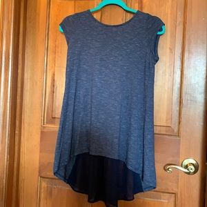 Blue top with shear back
